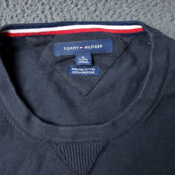 Tommy Hilfiger Cotton Sweater Pullover Mens Size XL Black - Picture 2 of 6